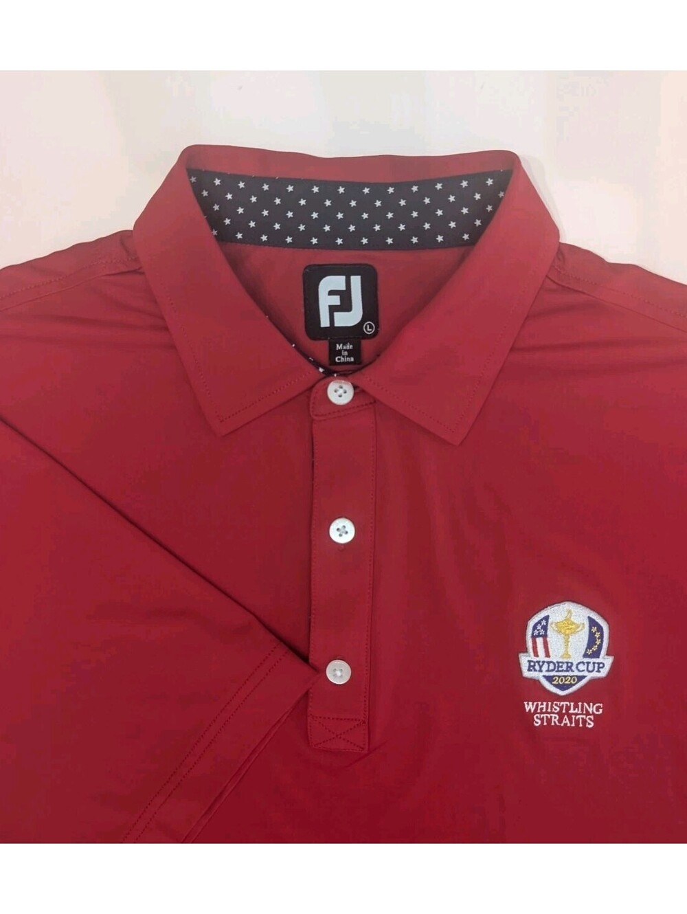 FootJoy FJ Ryder Cup 2020 Whistling Straits Golf Polo Shirt Mens Large Stretch